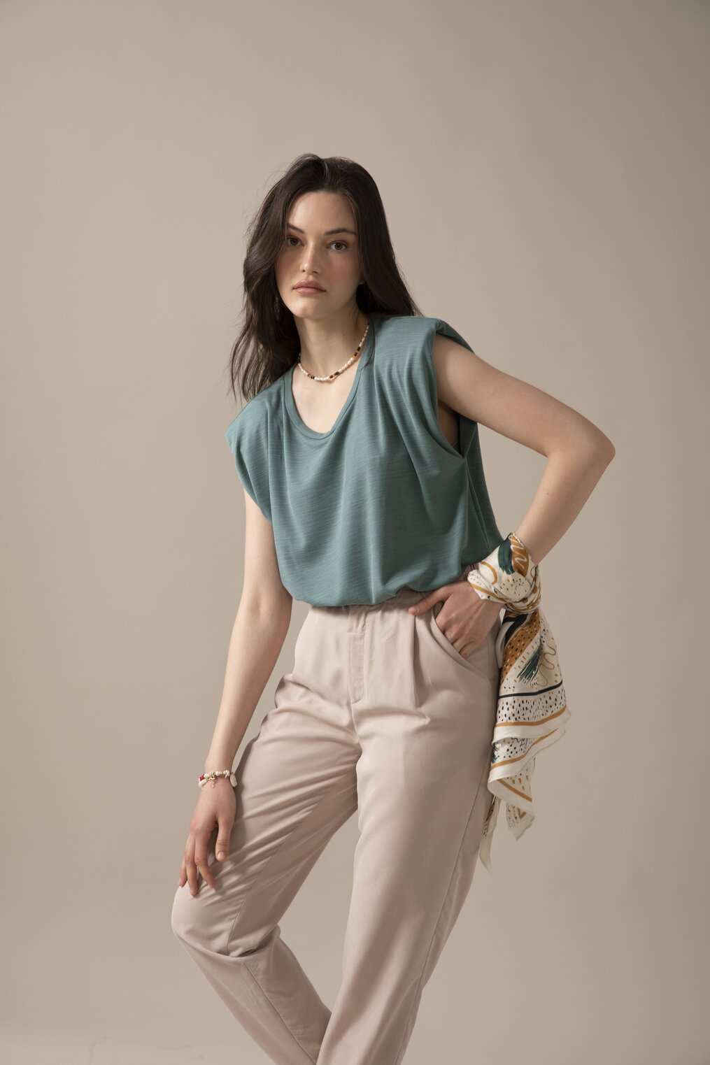 חולצה לונה-ירוק טורקיז