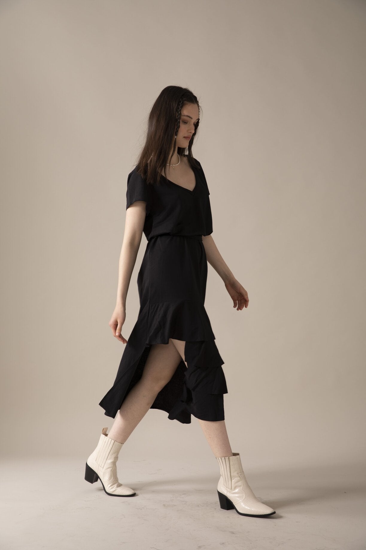 שחור -"Let's  go" שמלה